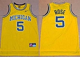 Michigan Wolverines #5 Jalen Rose Gold Basketball Stitched NCAA Jersey,baseball caps,new era cap wholesale,wholesale hats